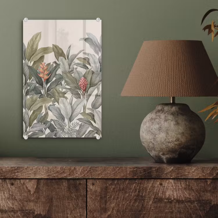 Glas schilderij - Tropisch - Planten - Modern - Groen — 4