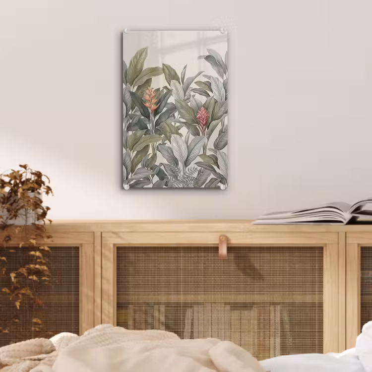 Glas schilderij - Tropisch - Planten - Modern - Groen — 5