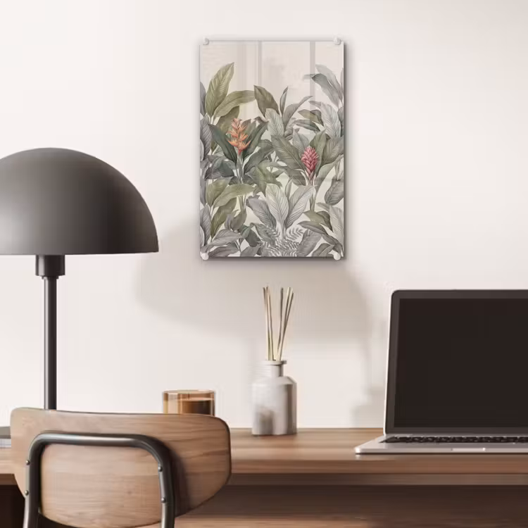 Glas schilderij - Tropisch - Planten - Modern - Groen — 7