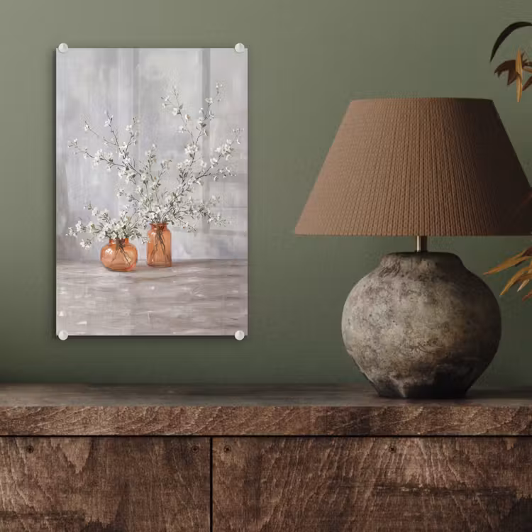 Glas schilderij - Vazen - Bloemen - Oranje — 4