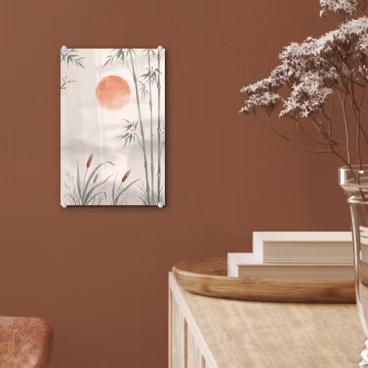 Glas schilderij - Minimalistisch - Bamboe - Groen — 6