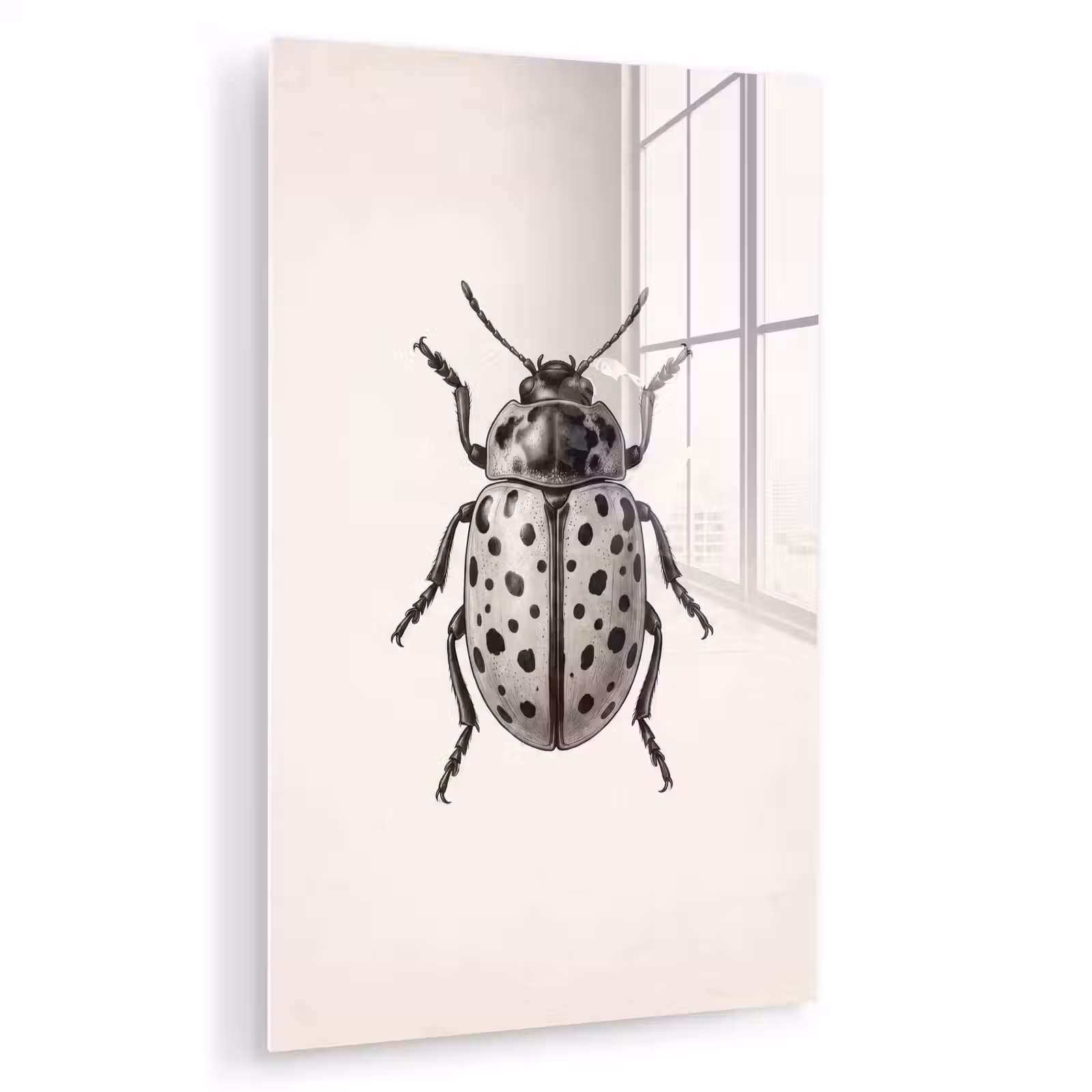 Glas schilderij - Kever - Insect - Vintage — 1