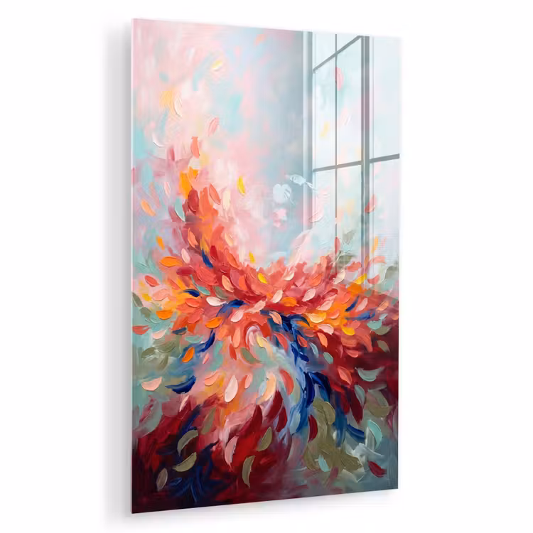 Glas schilderij - Bloemen - Abstract - Kunst - Modern — 1
