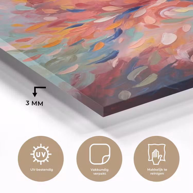 Glas schilderij - Bloemen - Abstract - Kunst - Modern — 3