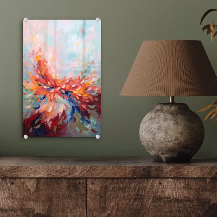 Glas schilderij - Bloemen - Abstract - Kunst - Modern — 4