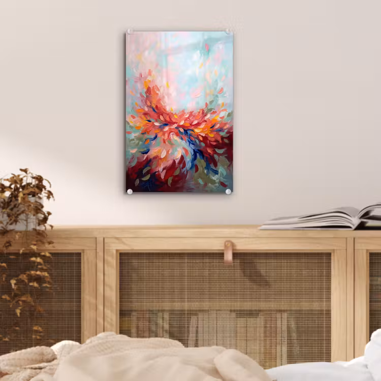 Glas schilderij - Bloemen - Abstract - Kunst - Modern — 5