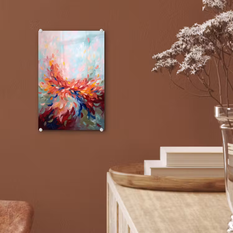 Glas schilderij - Bloemen - Abstract - Kunst - Modern — 6