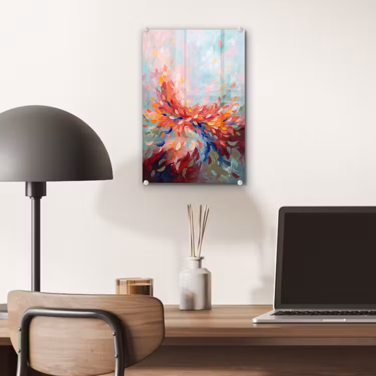 Glas schilderij - Bloemen - Abstract - Kunst - Modern — 7
