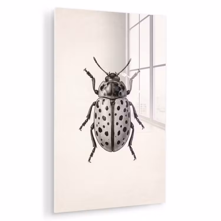 Glas schilderij - Kever - Insect - Vintage — 1