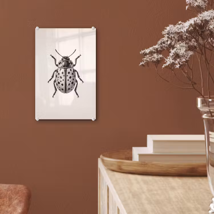 Glas schilderij - Kever - Insect - Vintage — 6