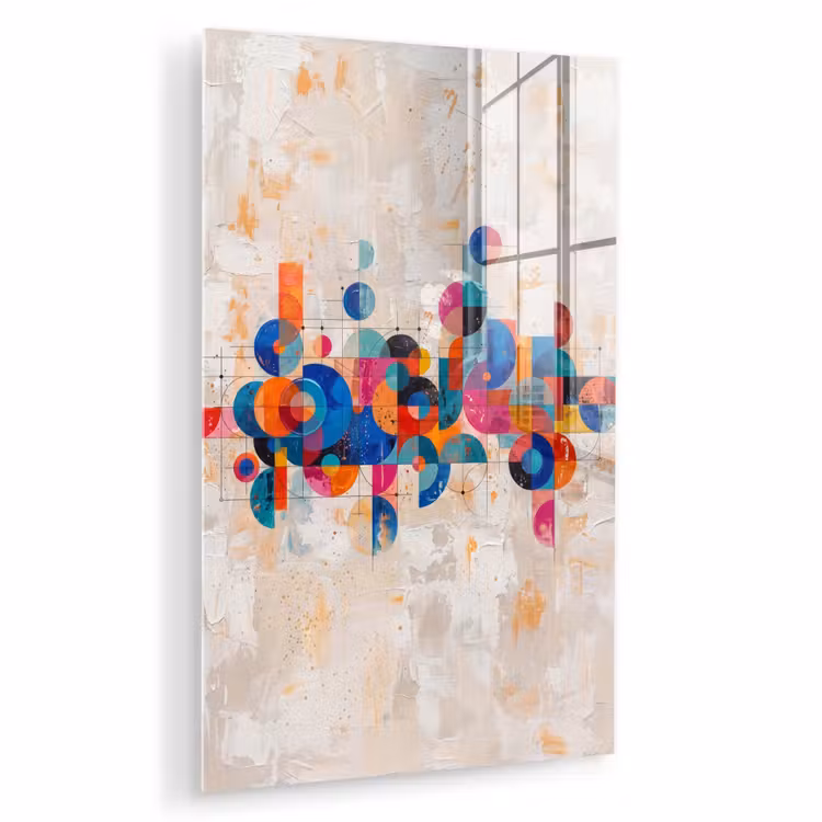 Glas schilderij - Kunst - Geometrisch - Abstract - Kleurrijk — 1