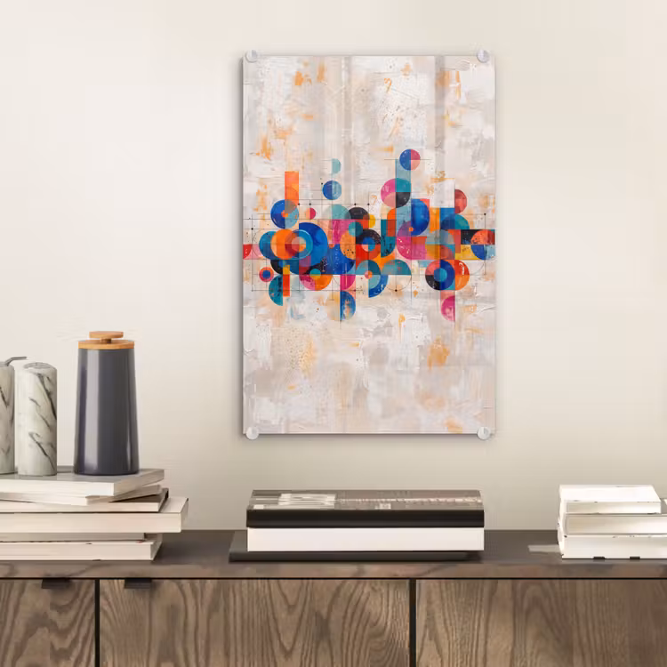 Glas schilderij - Kunst - Geometrisch - Abstract - Kleurrijk — 2
