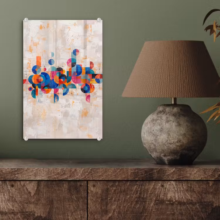 Glas schilderij - Kunst - Geometrisch - Abstract - Kleurrijk — 4