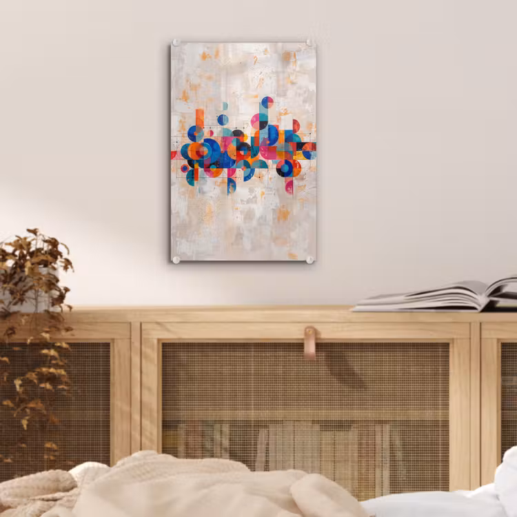 Glas schilderij - Kunst - Geometrisch - Abstract - Kleurrijk — 5