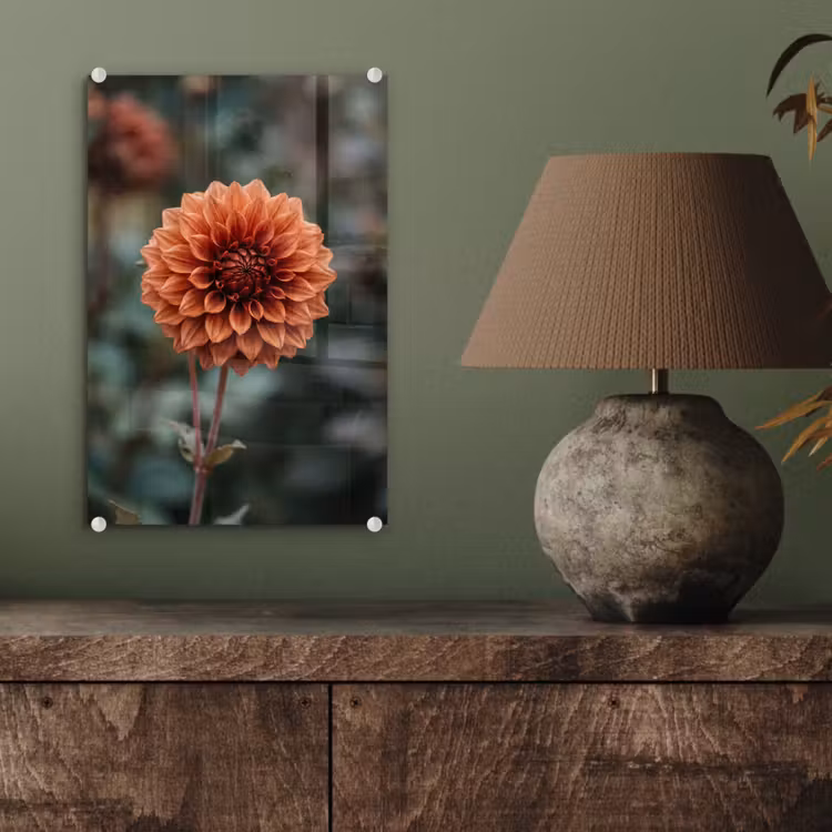 Glas schilderij - Dahlia - Bloem - Natuur - Sfeervol — 4