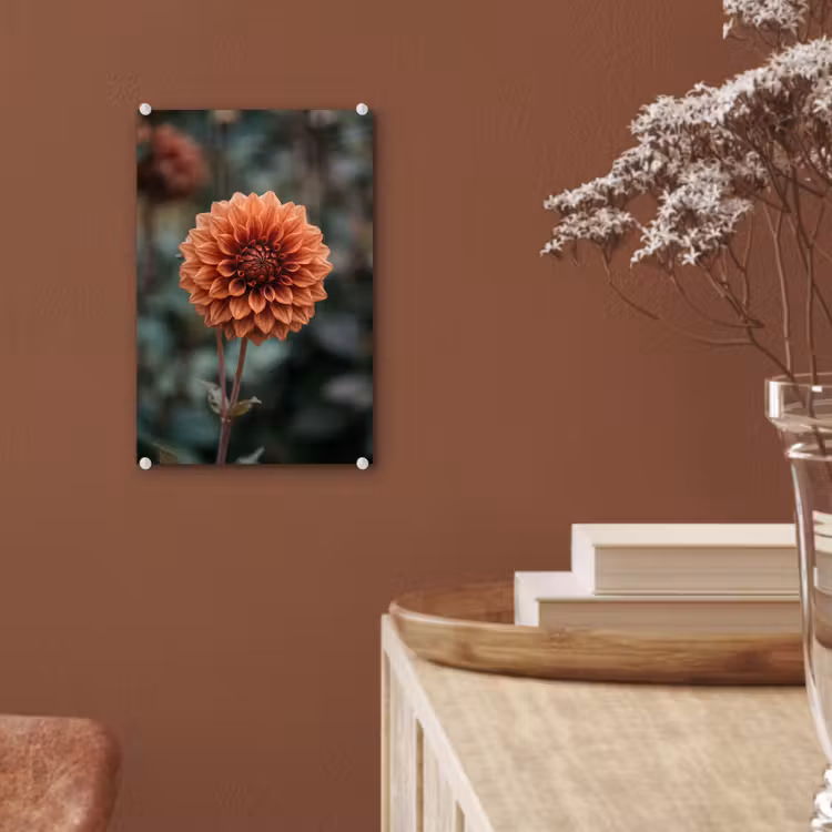 Glas schilderij - Dahlia - Bloem - Natuur - Sfeervol — 6