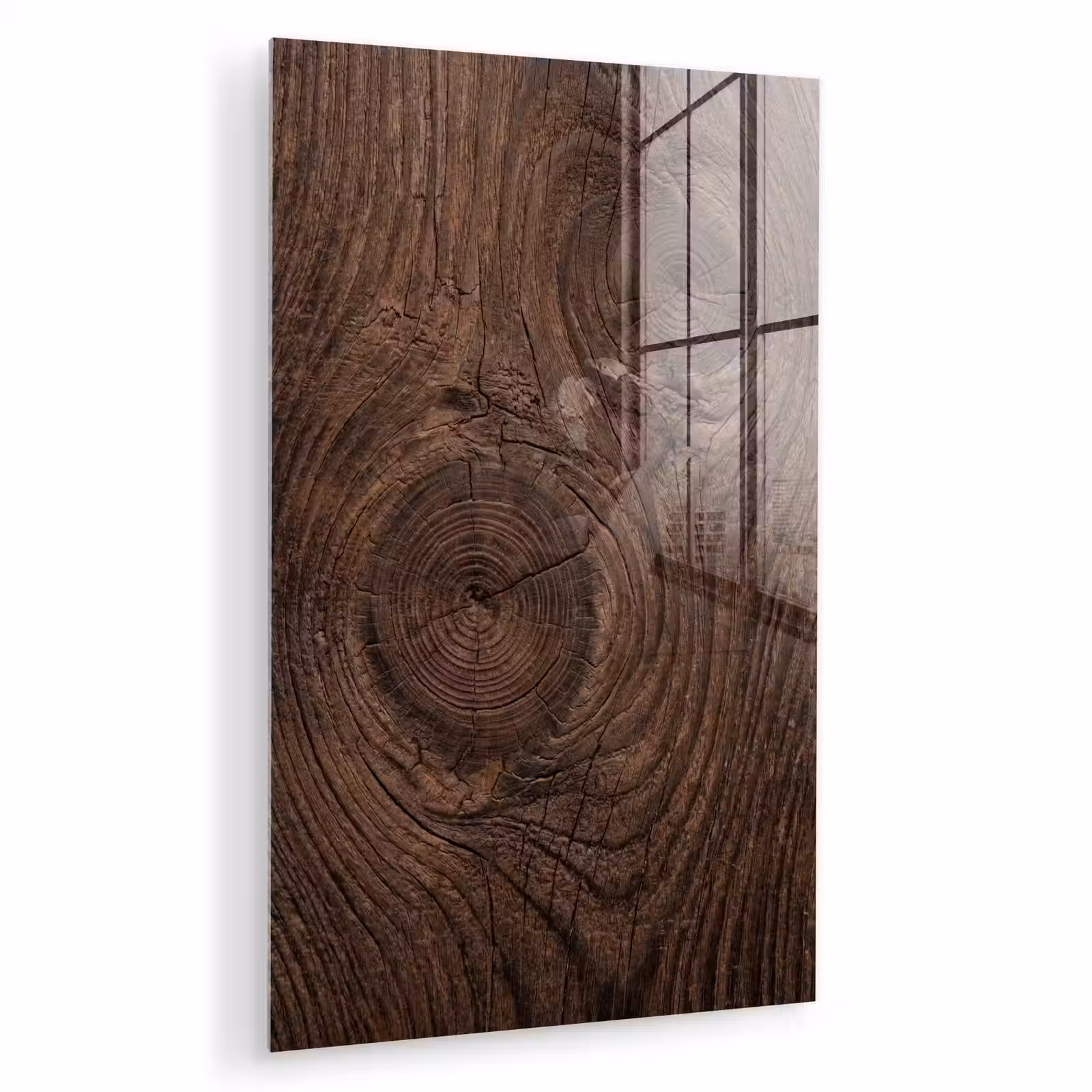Glas schilderij - Houtnerf - Textuur - Patroon - Bruin - Rustiek — 1