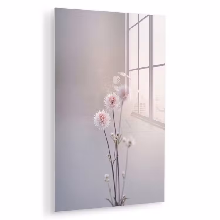 Glas schilderij - Bloemen - Bollen - Roze — 1