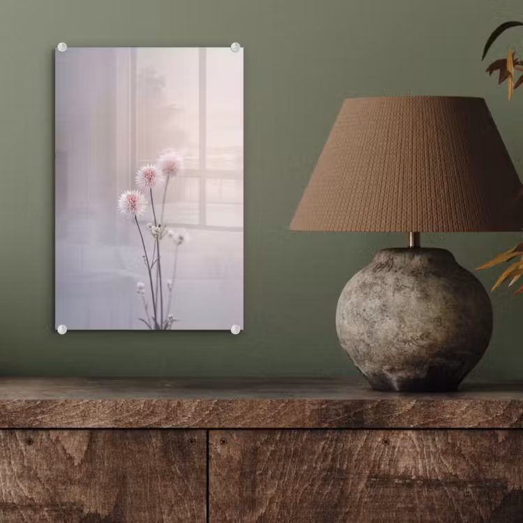Glas schilderij - Bloemen - Bollen - Roze — 4