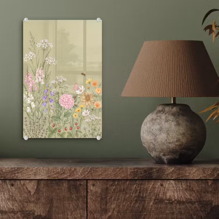 Glas schilderij - Botanisch - Bloemen - Kleurrijk — 4
