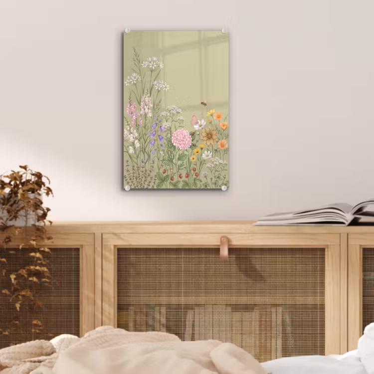 Glas schilderij - Botanisch - Bloemen - Kleurrijk — 5