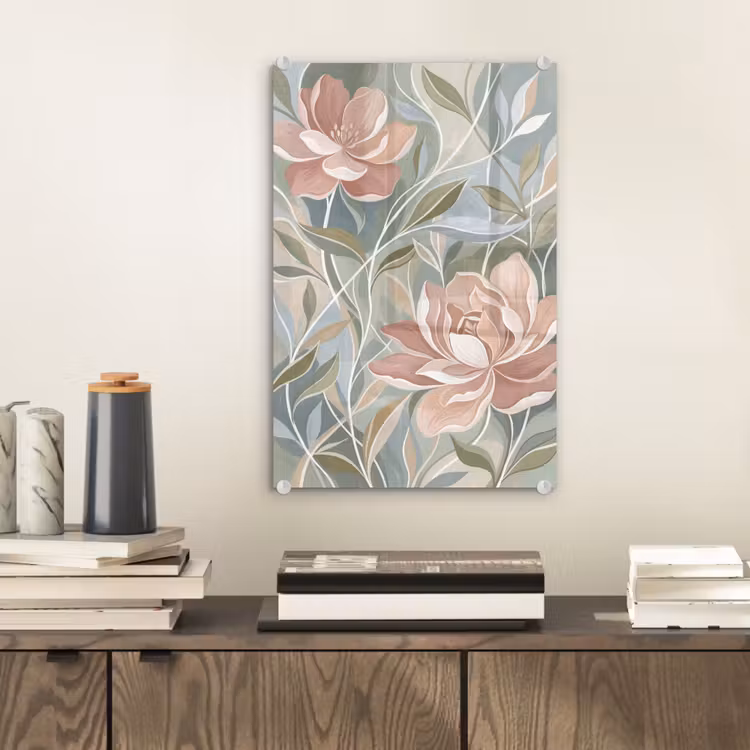 Glas schilderij - Elegant - Romantiek - Roze — 2