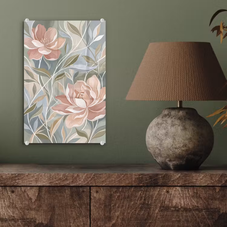 Glas schilderij - Elegant - Romantiek - Roze — 4