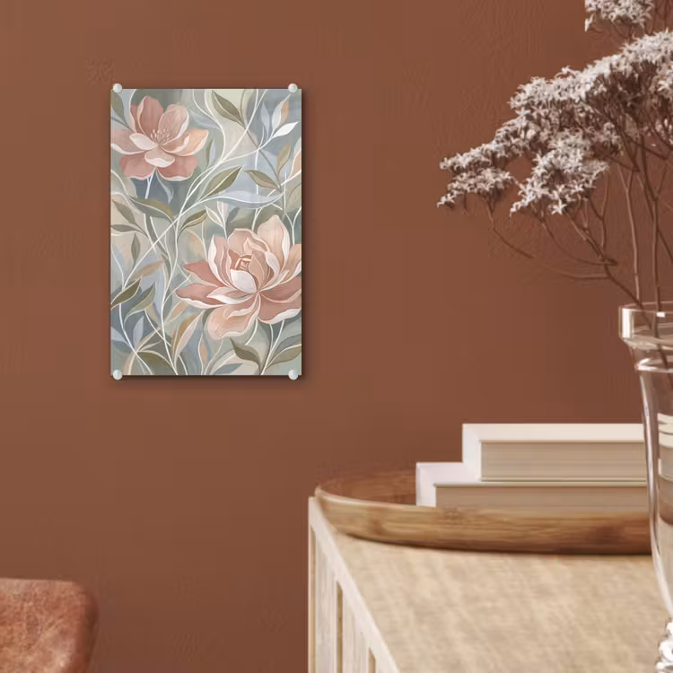 Glas schilderij - Elegant - Romantiek - Roze — 6