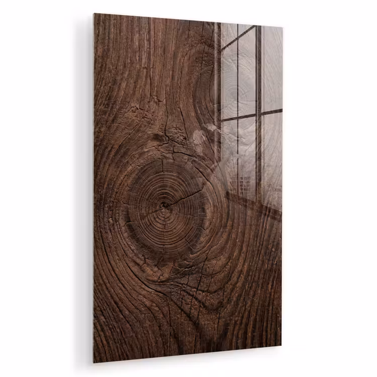 Glas schilderij - Houtnerf - Textuur - Patroon - Bruin - Rustiek — 1