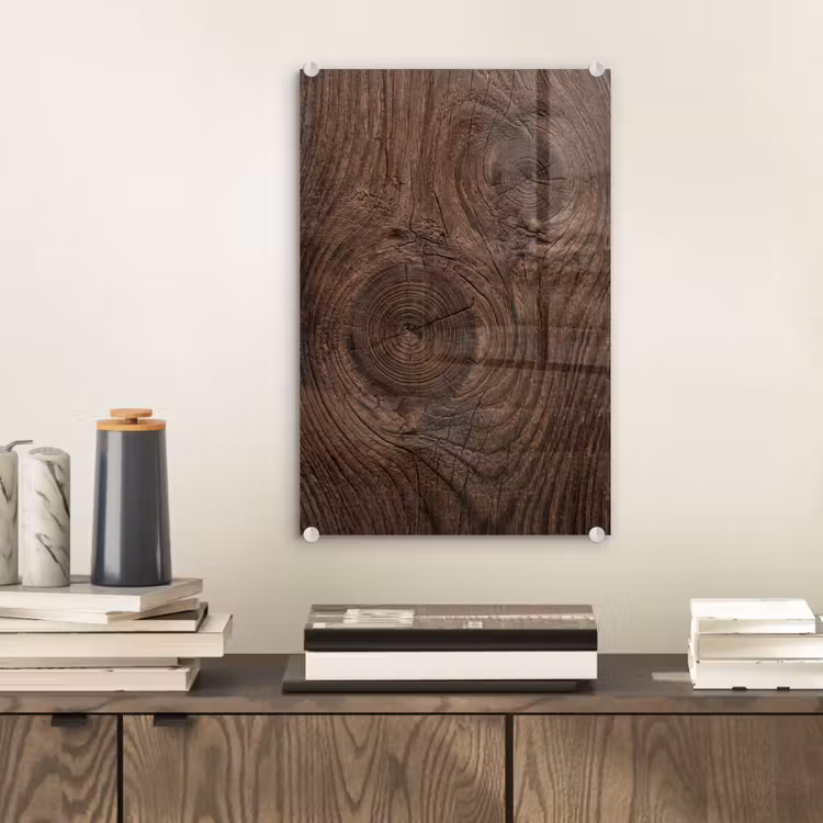 Glas schilderij - Houtnerf - Textuur - Patroon - Bruin - Rustiek — 2