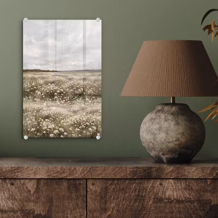 Glas schilderij - Illustratie - Landschap - Wit — 4
