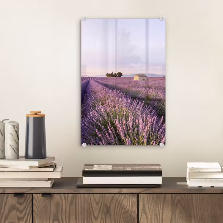 Glas schilderij - Lavendel - Landschap - Sereen - Paars — 2