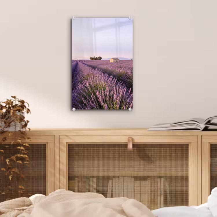 Glas schilderij - Lavendel - Landschap - Sereen - Paars — 5