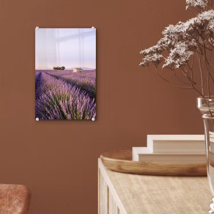 Glas schilderij - Lavendel - Landschap - Sereen - Paars — 6