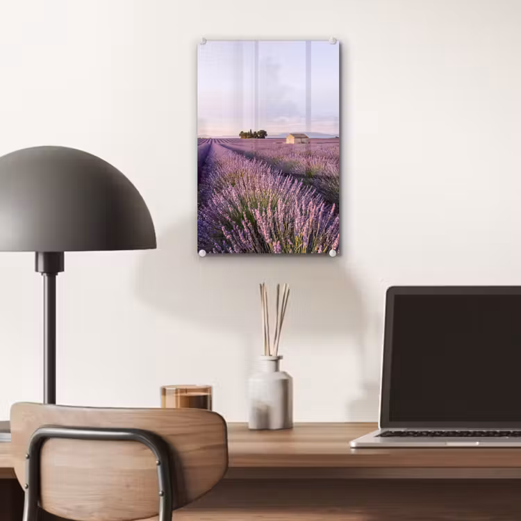 Glas schilderij - Lavendel - Landschap - Sereen - Paars — 7