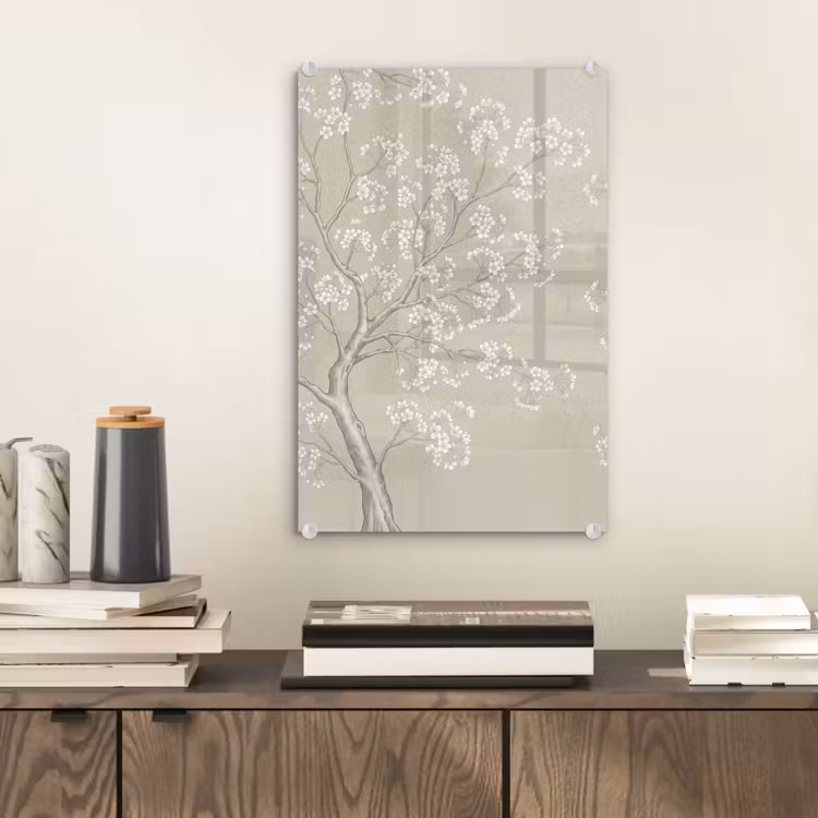 Glas schilderij - Sereen - Bloesem - Wit — 2