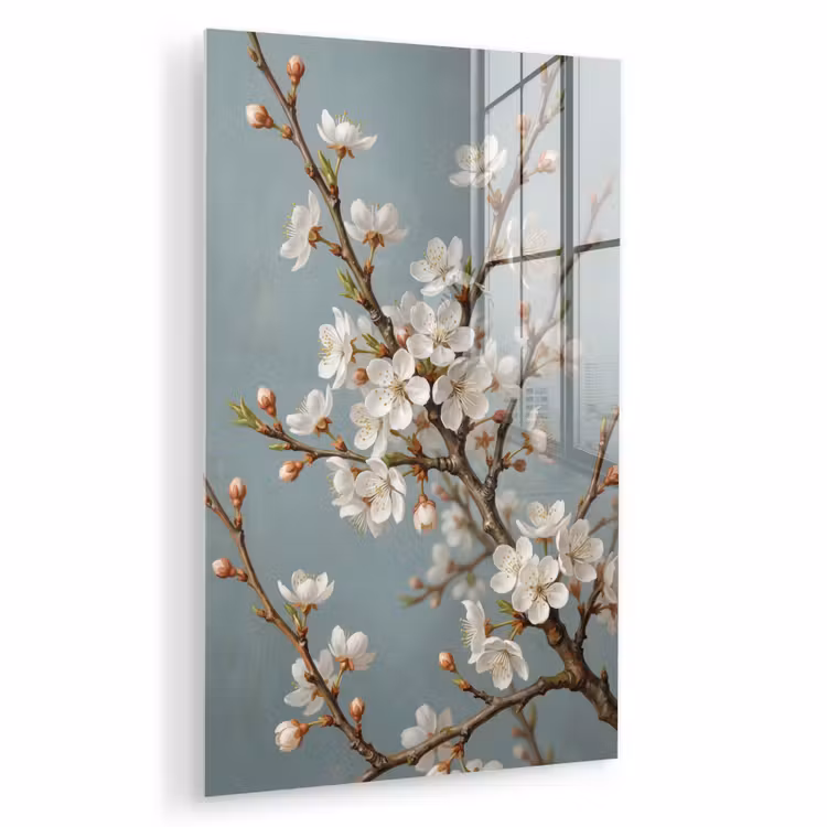 Glas schilderij - Botanisch - Stilleven - Blauw — 1