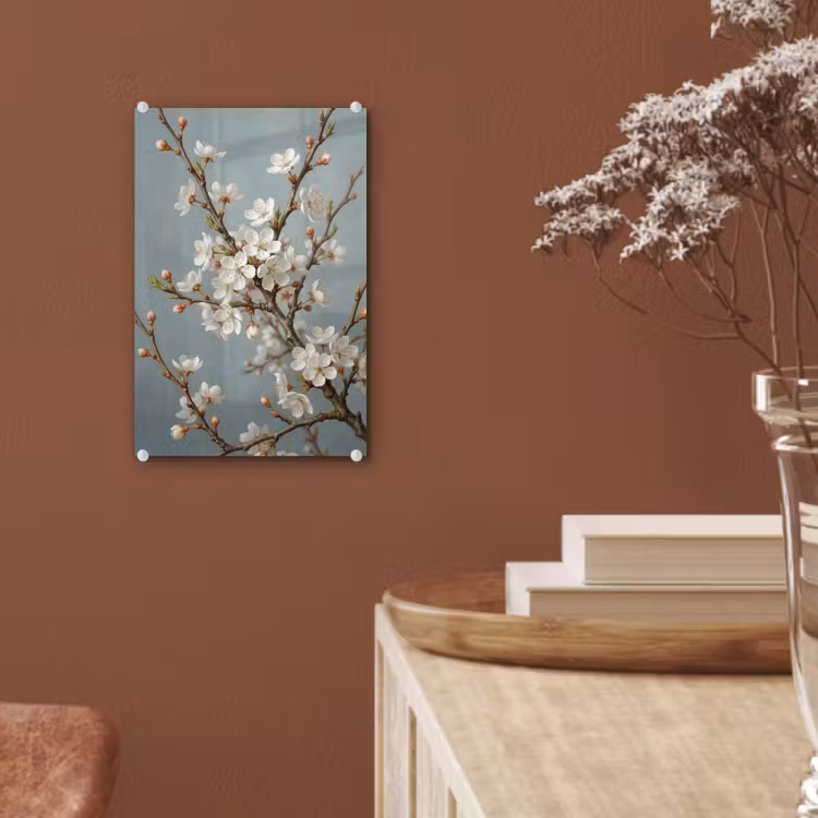 Glas schilderij - Botanisch - Stilleven - Blauw — 6