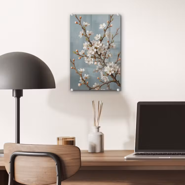 Glas schilderij - Botanisch - Stilleven - Blauw — 7