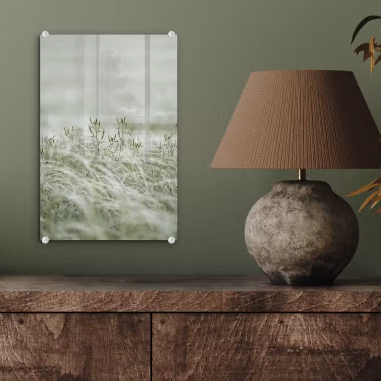 Glas schilderij - Grassen - Minimalistisch - Groen — 4