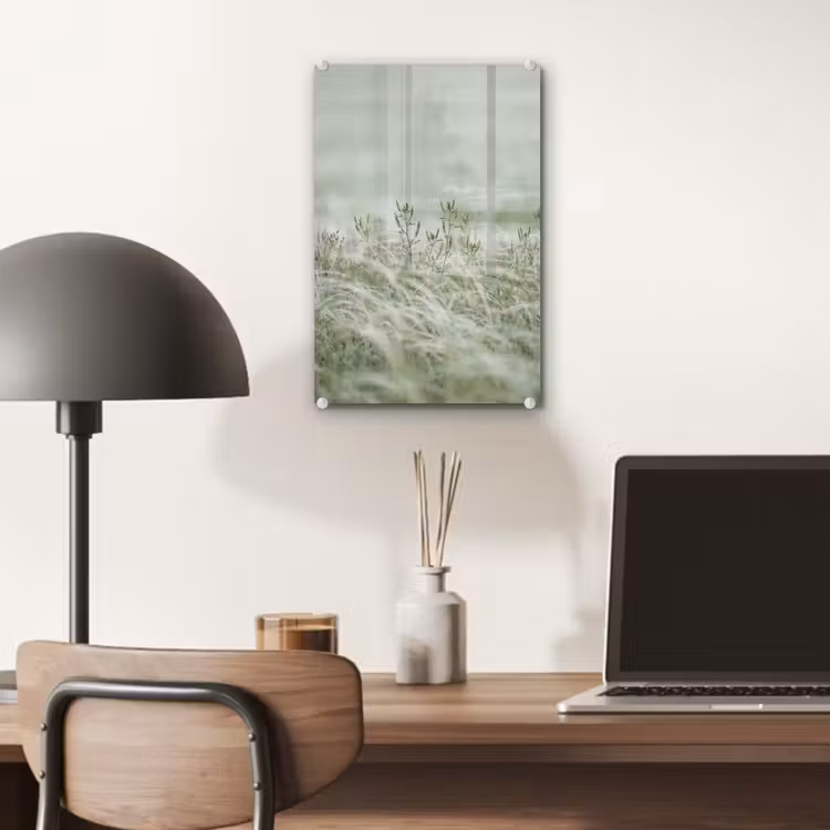 Glas schilderij - Grassen - Minimalistisch - Groen — 7