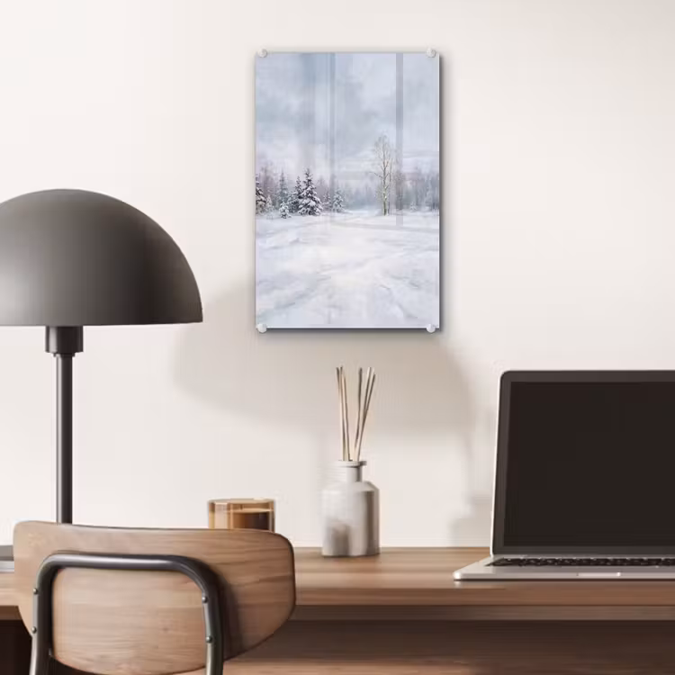 Glas schilderij - Bospad - Dennen - Sneeuw - Winter - Rustgevend — 7