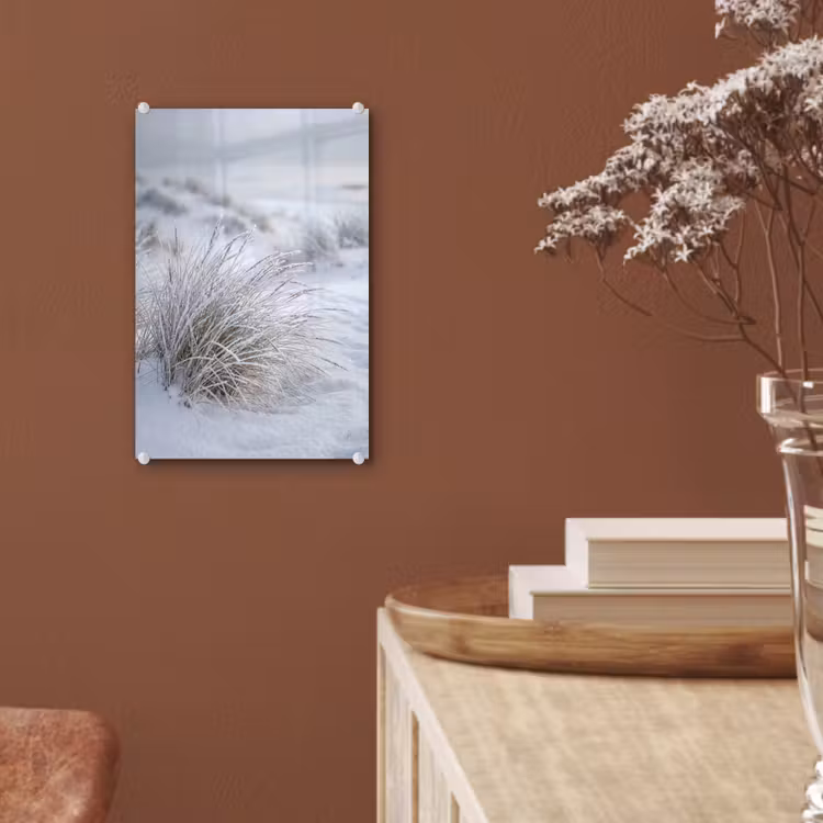 Glas schilderij - Duinen - Sneeuw - Strand - Winter - Serene — 6