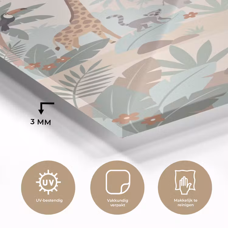 Glas schilderij - Jungle - Dieren - Groen — 3
