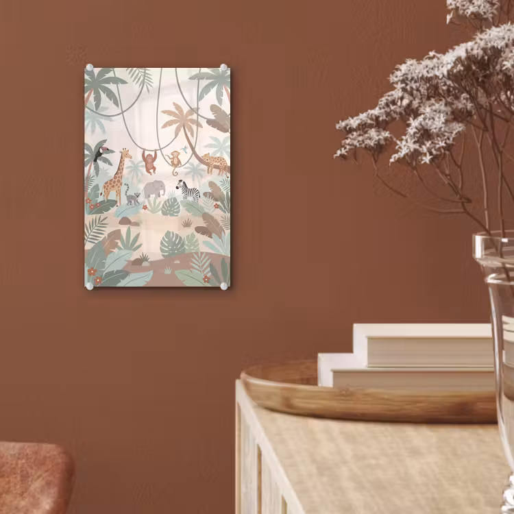 Glas schilderij - Jungle - Dieren - Groen — 6