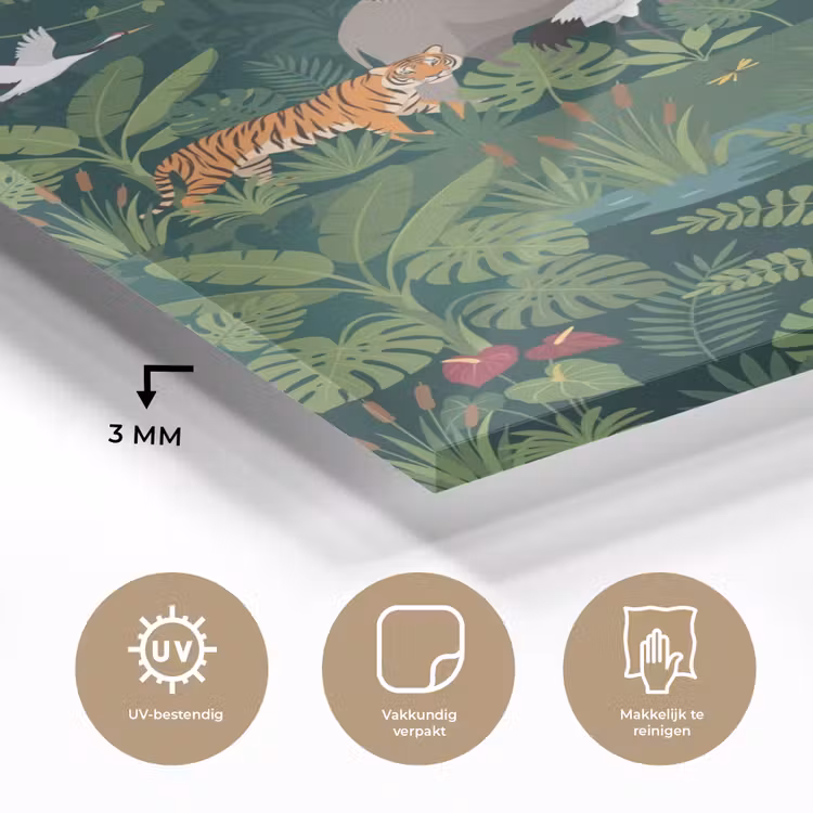 Glas schilderij - Tropisch - Jungle - Groen — 3