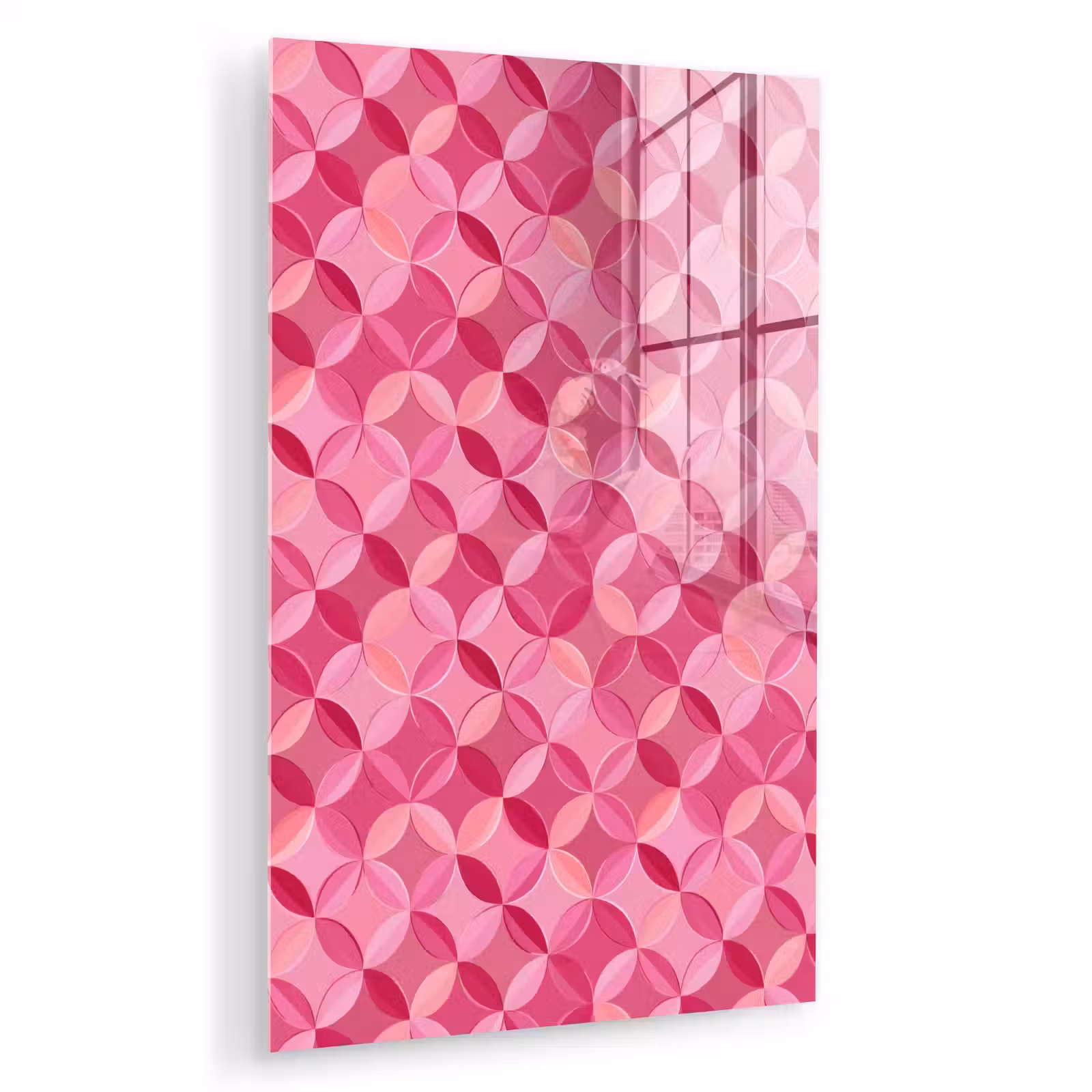Glas schilderij - Geometrisch - Mozaïek - Modern - Roze — 1