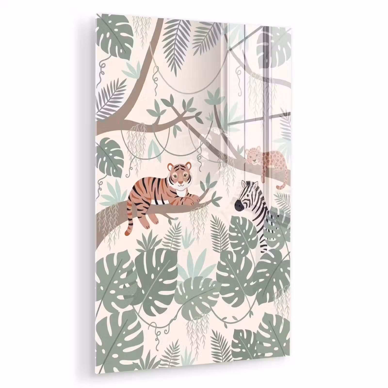 Glas schilderij - Jungle - Rustiek - Pastel — 1