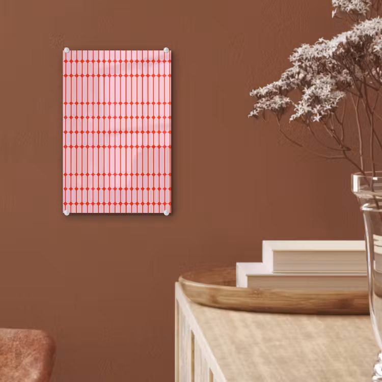 Glas schilderij - Geometrisch - Minimalistisch - Rood - Roze — 6
