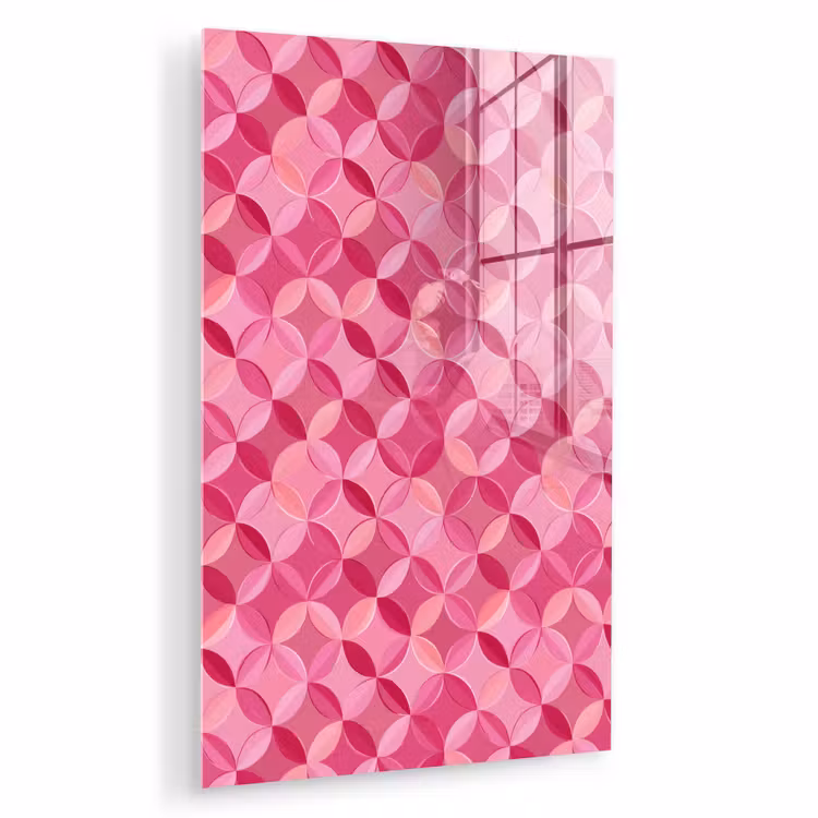 Glas schilderij - Geometrisch - Mozaïek - Modern - Roze — 1